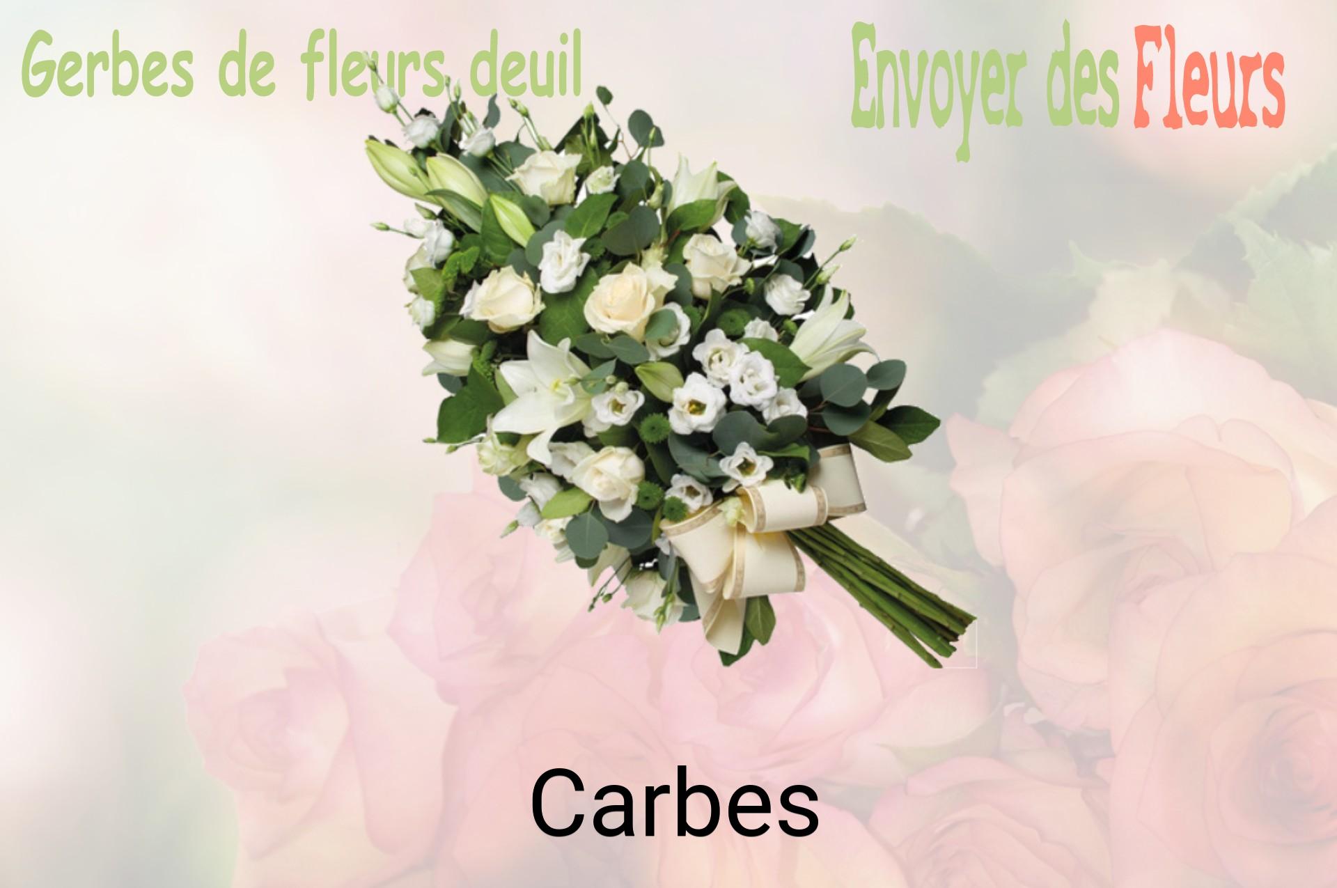 Gerbe de fleurs de deuil livrée à Carbes